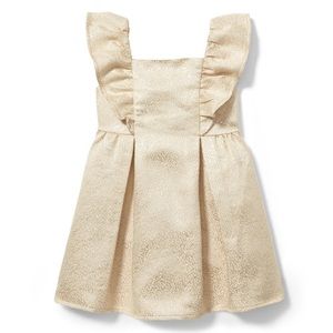 Janie and Jack Shimmer Jacquard Dress Gold 12